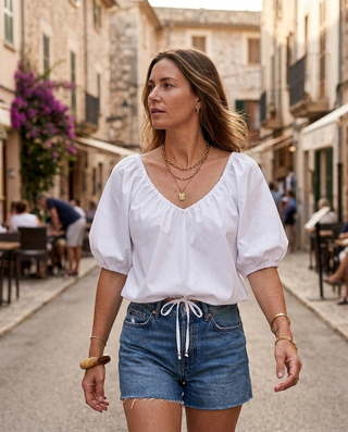 Feera Puff Top 'White'