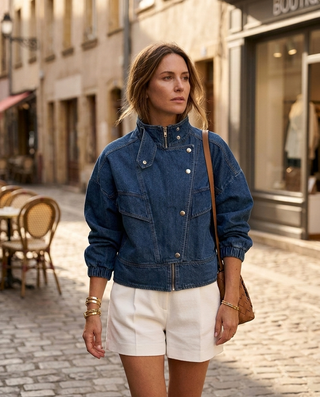 Mellin Funnel Neck Jacket 'Dark Denim'