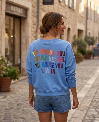 Emilia V-Neck Sweatshirt 'Blue' sunday 09/08