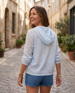 Loretta Cotton Hooded Jacket 'Baby Blue'