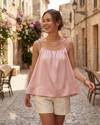 Amera Satin Top 'Baby Pink'