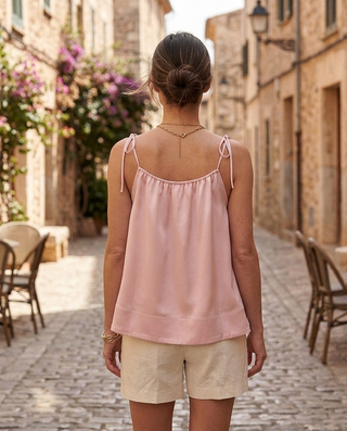 Amera Satin Top 'Baby Pink'