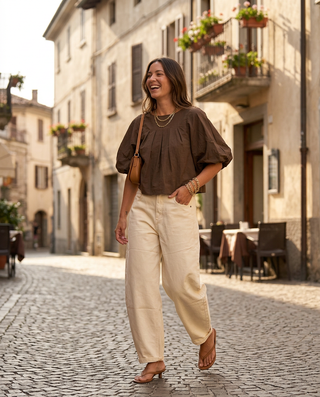 Elvora Balloon Leg Jeans 'Cream'