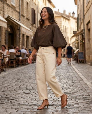 Elvora Balloon Leg Jeans 'Cream'