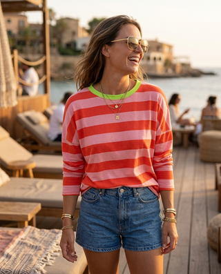 Winnie Striped Top 'Orange/Baby Pink/Neon'