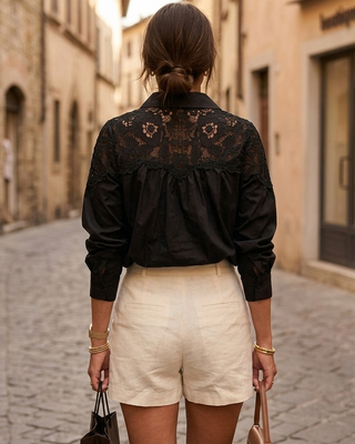 Mariella Lace Shirt 'Black'