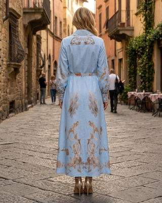 Marella Dress 'Blue & Brown'