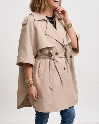 Vela Cape Trench Coat 'Beige'