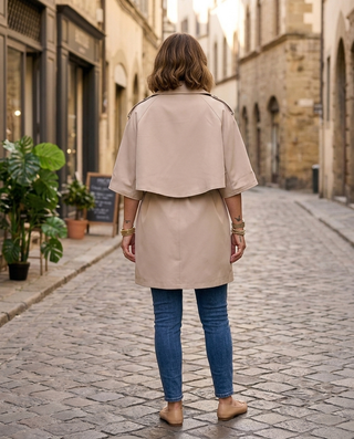 Vela Cape Trench Coat 'Beige'
