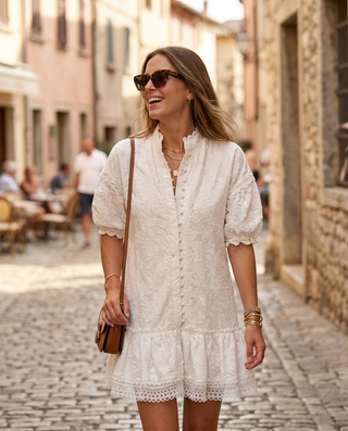 Gloss Broderie Anglaise Dress 'White' LIVE 27/8