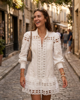 Whitney Broderie Anglaise Dress 'White' LIVE 27/8