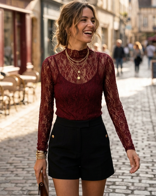 Lola Lace Bodysuit 'Burgundy' LIVE 27/8
