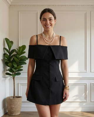 Monroe Structured Dress 'Black'