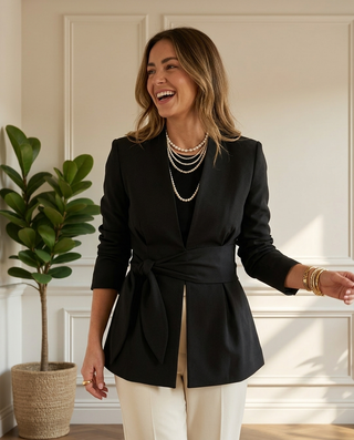 Oprah Waisted Blazer 'Black'