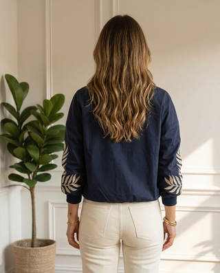 Alice Embroidered Bomber Jacket 'Navy'