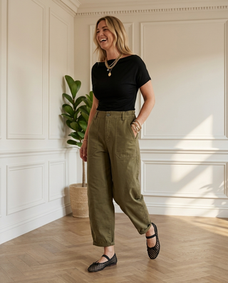 Marla Cotton Trousers 'Olive Green'