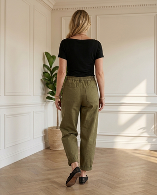 Marla Cotton Trousers 'Olive Green'