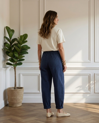 Marla Cotton Trousers 'Navy'