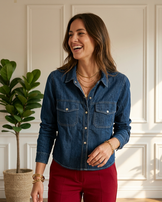 Yolanda Long Sleeves Shirt 'Dark Denim'