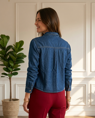 Yolanda Long Sleeves Shirt 'Dark Denim'