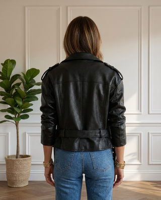 Annalise Faux Leather Jacket 'Black'