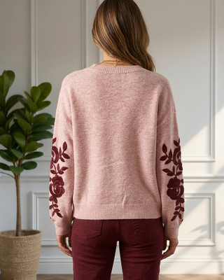 Solina Wool Knit Jumper 'Pink & Burgundy'