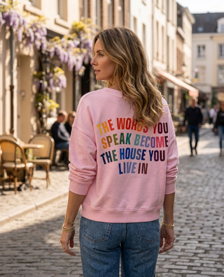 Emilia V-Neck Sweatshirt 'Baby Pink'