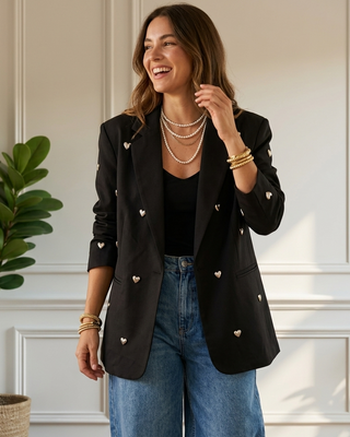 Raven Heart Studs Blazer 'Black'