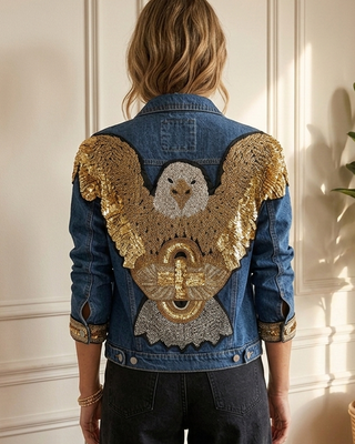 Empress Gold Embellished Denim Jacket