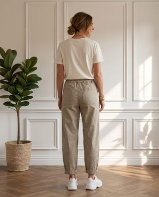 Marla Cotton Trousers 'Khaki Beige'