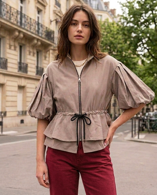 Elara Cropped Jacket 'taupe '