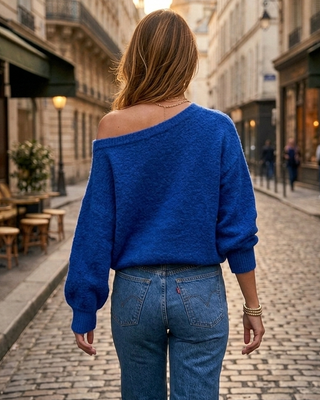 Celia Wool Knit Jumper 'Cobalt Blue'