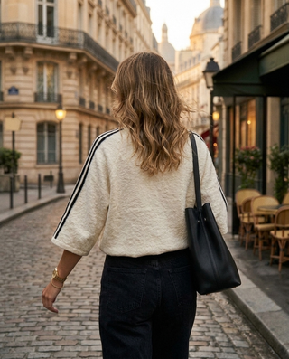 Gerri Wool Stripes Jumper 'Cream & Black' LIVE 17/9