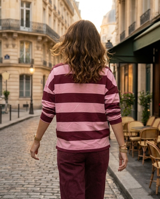 Harry Stripes Sweatshirt 'Burgundy & Pink' LIVE 17/9