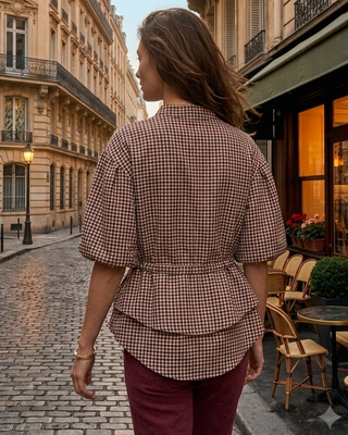 Elara Cropped Jacket 'Burgundy'