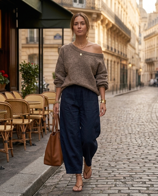 Zara Balloon Leg Trousers 'Navy' LIVE 24/9