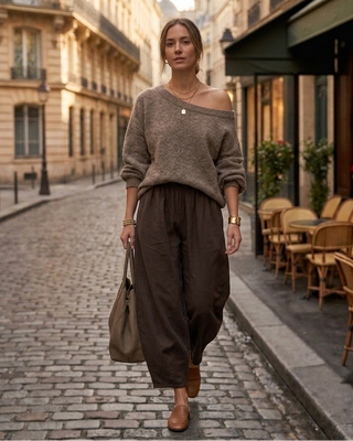 Zara Balloon Leg Trousers 'Brown' LIVE 17/9