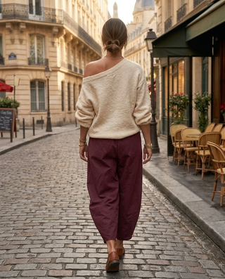 Zara Balloon Leg Trousers 'Burgundy' LIVE 17/9