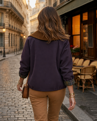 Ava Wax Effect Jacket 'Plum'