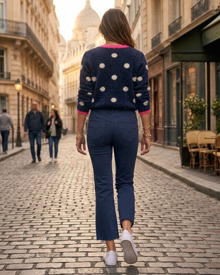 Nancy Cropped Flare Jeans 'Navy' LIVE 17/9