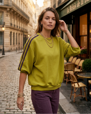 Matcha Scuba Sweatshirt 'Green & Plum'