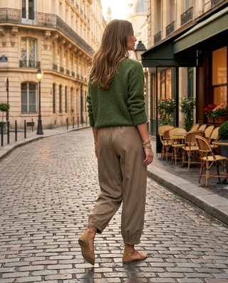 Cali Balloon Leg Trousers 'Peanut Beige'