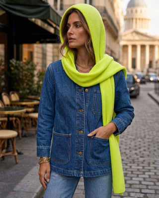 Lana Wool Hood & Scarf Piece 'Neon Yellow' LIVE 24/9