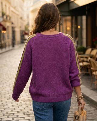 Good Vibes Knit Jumper 'Purple & Green'