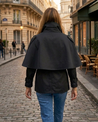Skye Cape Trench Jacket 'Black'