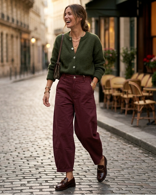 Marla Cotton Trousers 'Burgundy' LIVE 24/9