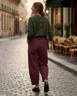 Marla Cotton Trousers 'Burgundy' LIVE 24/9