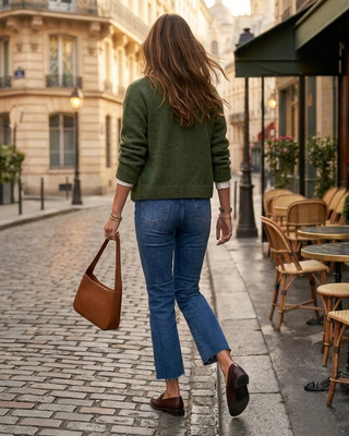 Nancy Cropped Flare Jeans 'Classic Denim'