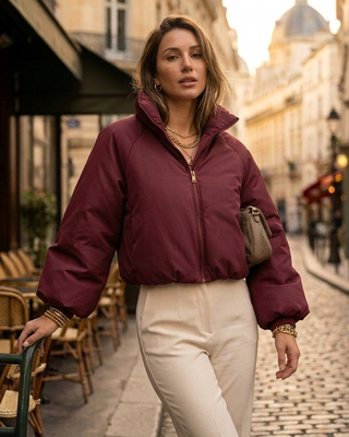 Delia Puff Jacket 'Burgundy'