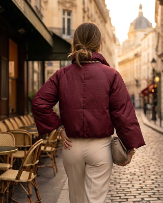 Delia Puff Jacket 'Burgundy'